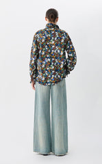 Shirt / JNBY Futuristic Floral Print Cotton Shirt