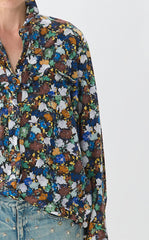 Shirt / JNBY Futuristic Floral Print Cotton Shirt