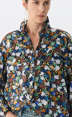 Shirt / JNBY Futuristic Floral Print Cotton Shirt