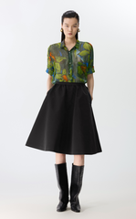 Shirt / JNBY Hand-Painted Floral Silk Shirt