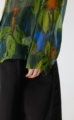 Shirt / JNBY Hand-Painted Floral Silk Shirt
