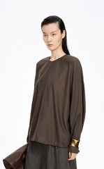 Shirt / JNBY Oversize Cotton-Silk Dolman Sleeve Top