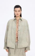 Shirt / JNBY Oversized Floral Print Cotton Shirt