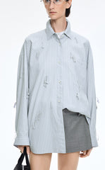 Shirt / JNBY Oversized Stripe Floral Shirt