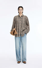 Shirt / JNBY Relaxed Linen Plaid Shirt