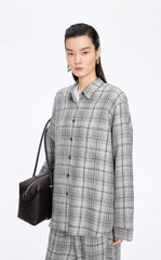 Shirt / JNBY Relaxed Linen Plaid Shirt