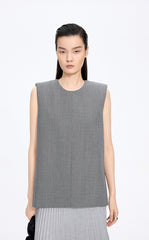 Shirt / JNBY Round Neck Sleeveless Zip-Back Top