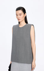 Shirt / JNBY Round Neck Sleeveless Zip-Back Top