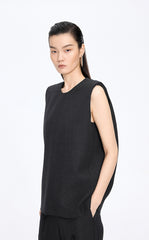Shirt / JNBY Round Neck Sleeveless Zip-Back Top
