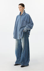 Shirt / JNBY Ruched Oversized Long-Sleeve Shirt