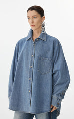 Shirt / JNBY Ruched Oversized Long-Sleeve Shirt