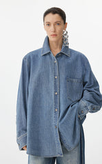 Shirt / JNBY Ruched Oversized Long-Sleeve Shirt