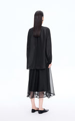 Shirt / JNBY Silk Loose Fit Long Sleeve Shirt