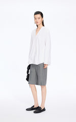 Shirt / JNBY V-Neck Poplin Oversized Shirt