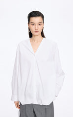 Shirt / JNBY V-Neck Poplin Oversized Shirt