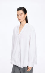 Shirt / JNBY V-Neck Poplin Oversized Shirt