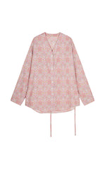 Shirt / JNBY V-neck Liberty Bird Print Cotton Shirt