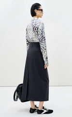 Shirt / LESS Silk Geometric Print Long-Sleeve Shirt