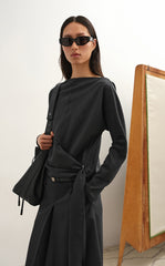 Shirt / LESS Wool Blend Relaxed Off-Shoulder Top