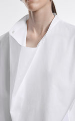 Shirt / JNBY Cotton Poplin Draped Sleeveless Oversize Top