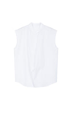 Shirt / JNBY Cotton Poplin Draped Sleeveless Oversize Top