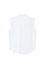 Shirt / JNBY Cotton Poplin Draped Sleeveless Oversize Top