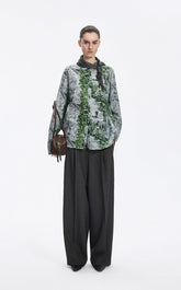 Shirt / JNBY Cotton Silk Oversized Printed Shirt Grey Green Assortment