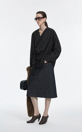 Shirt / JNBY Modal Blend Pleated Hem Oversized Shirt