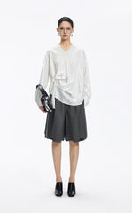 Shirt / JNBY Modal Blend Pleated Hem Oversized Shirt