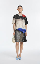 Shirt / JNBY Pearl Print Oversized Short Sleeve Shirt