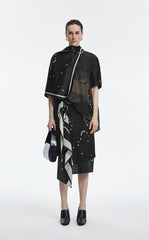 Shirt / JNBY Pearl Print Oversized Short Sleeve Shirt