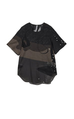 Shirt / JNBY Pearl Print Oversized Short Sleeve Shirt