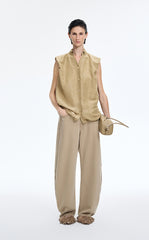 Shirt / JNBY Polka Dot Silk-Linen Sleeveless Shirt
