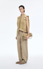 Shirt / JNBY Polka Dot Silk-Linen Sleeveless Shirt