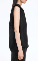 Shirt / JNBY Polka Dot Silk-Linen Sleeveless Shirt