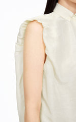 Shirt / JNBY Polka Dot Silk-Linen Sleeveless Shirt