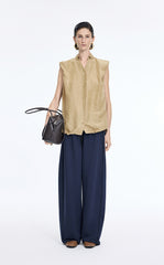 Shirt / JNBY Polka Dot Silk-Linen Sleeveless Shirt