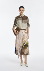 Shirt / JNBY Silk Pearl Print Relaxed Long Sleeve Shirt