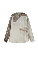 Shirt / JNBY Silk Pearl Print Relaxed Long Sleeve Shirt