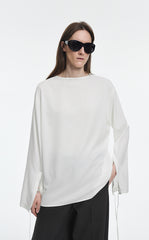 Shirt / JNBY Silk Twill Tie Detail Relaxed Shirt