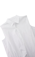 Shirt / JNBY Structured Sleeveless Cotton Pleated Shirt