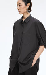 Shirt / JNBY Twisted Poplin Short Sleeve Shirt