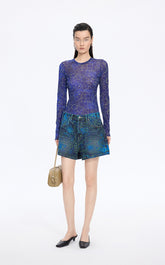 Shorts / JNBY Floral Print Denim Shorts
