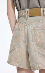 Shorts / JNBY Floral Print Denim Shorts