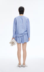 Shorts / JNBY Silk-Cotton Bubble Hem Shorts