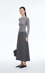 Skirt / JNBY A-Line Long Wool Blend Skirt