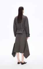 Skirt / JNBY Asymmetric Cotton Mid-Length Skirt