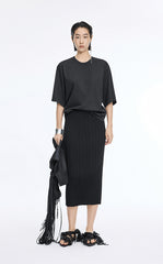 Skirt / JNBY Cotton Blend Mid-Length Waist Skirt