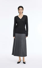 Skirt / JNBY Geometric Pleated A-Line Long Skirt
