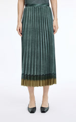 Skirt / JNBY Pleated A-Line Long Skirt with Wave Hem